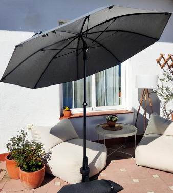 Baser Balcony Outdoor Umbrella providing shade for compact Australian balconies